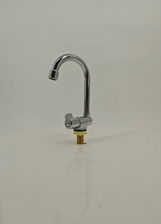 LENORAD single cooling kitchen faucet | 360 rotating high bending design | Special for RV/yacht/small apartment | Chrome-plated rust-proof and durable | 4-point connector ready to use - Thalassa Marine 