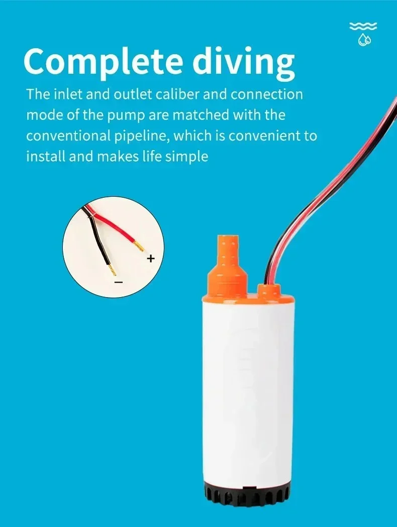 24V Genuine Marine Submersible Pump with Auto Ventilation, Check Valve & Dry Running Protection - 15 LPM, 1 Bar, Quiet, Food Grade, LFGB Certified for RVs & Outdoor Use
