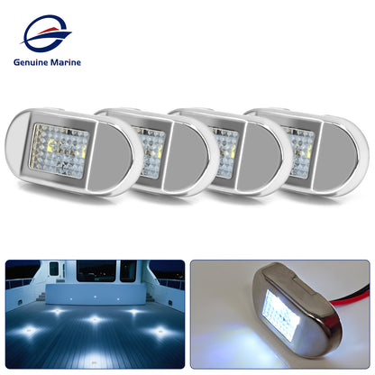 Genuine Marine Waterproof LED Step Light Courtesy Light Boat RV Oval 0.4W 12V IP67 Stainless Steel&PC LED Step Lamp Courtesy Lamp
