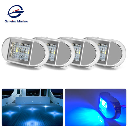 Genuine Marine Waterproof LED Step Light Courtesy Light Boat RV Oval 0.4W 12V IP67 Stainless Steel&PC LED Step Lamp Courtesy Lamp