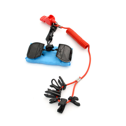 GenuineMarine-THALASSA Power Boat Hook Host Emergency Flameout Safety Key Switch, Outboard Engine Flameout Switch-4 Switch Keys + 1 Whistle + 1 Floating Watch - THALASSA