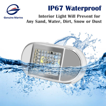 Genuine Marine Waterproof LED Step Light Courtesy Light Boat RV Oval 0.4W 12V IP67 Stainless Steel&PC LED Step Lamp Courtesy Lamp