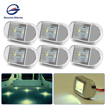 Genuine Marine Waterproof LED Step Light Courtesy Light Boat RV Oval 0.4W 12V IP67 Stainless Steel&PC LED Step Lamp Courtesy Lamp