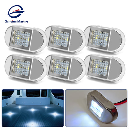Genuine Marine Waterproof LED Step Light Courtesy Light Boat RV Oval 0.4W 12V IP67 Stainless Steel&PC LED Step Lamp Courtesy Lamp