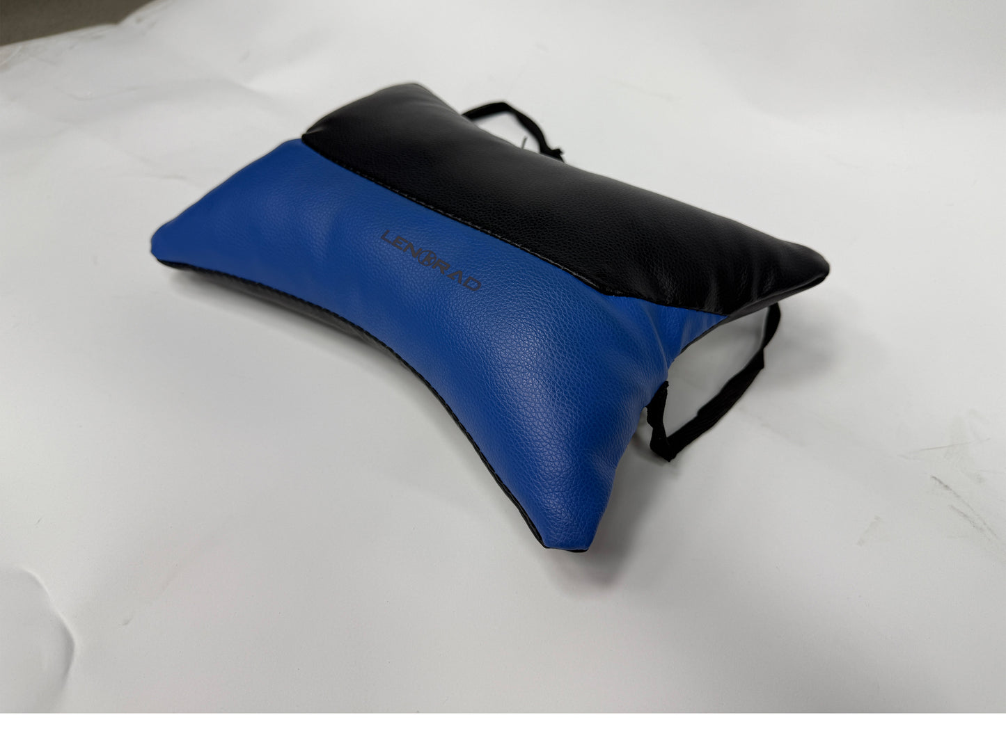 LENORAD marine seat back cushion | Blue and black color matching leather waterproof | Suitable for yacht/RV/fishing chair | Adjustable strap fixation | Improve ride comfort.