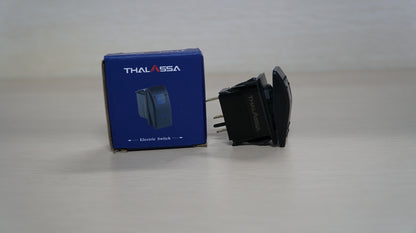 THALASSA Waterproof LED Rocker Switch | 12V/24V 20A SPST ON/OFF | Blue Indicator Light | For Marine/RV/ATV/Truck Electrical Control