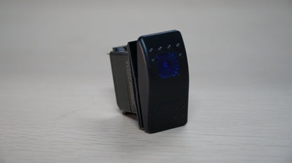 THALASSA Waterproof LED Rocker Switch | 12V/24V 20A SPST ON/OFF | Blue Indicator Light | For Marine/RV/ATV/Truck Electrical Control