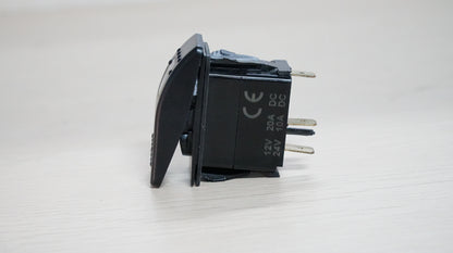 THALASSA Waterproof LED Rocker Switch | 12V/24V 20A SPST ON/OFF | Blue Indicator Light | For Marine/RV/ATV/Truck Electrical Control