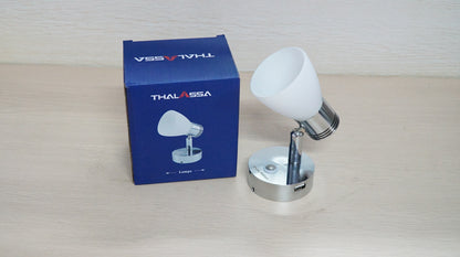 THALASSA Touch Dimmable LED Reading Light | 12V/24V Universal | USB Charging Port | 360° Rotatable Head | For RV/Yacht/Marine Interior