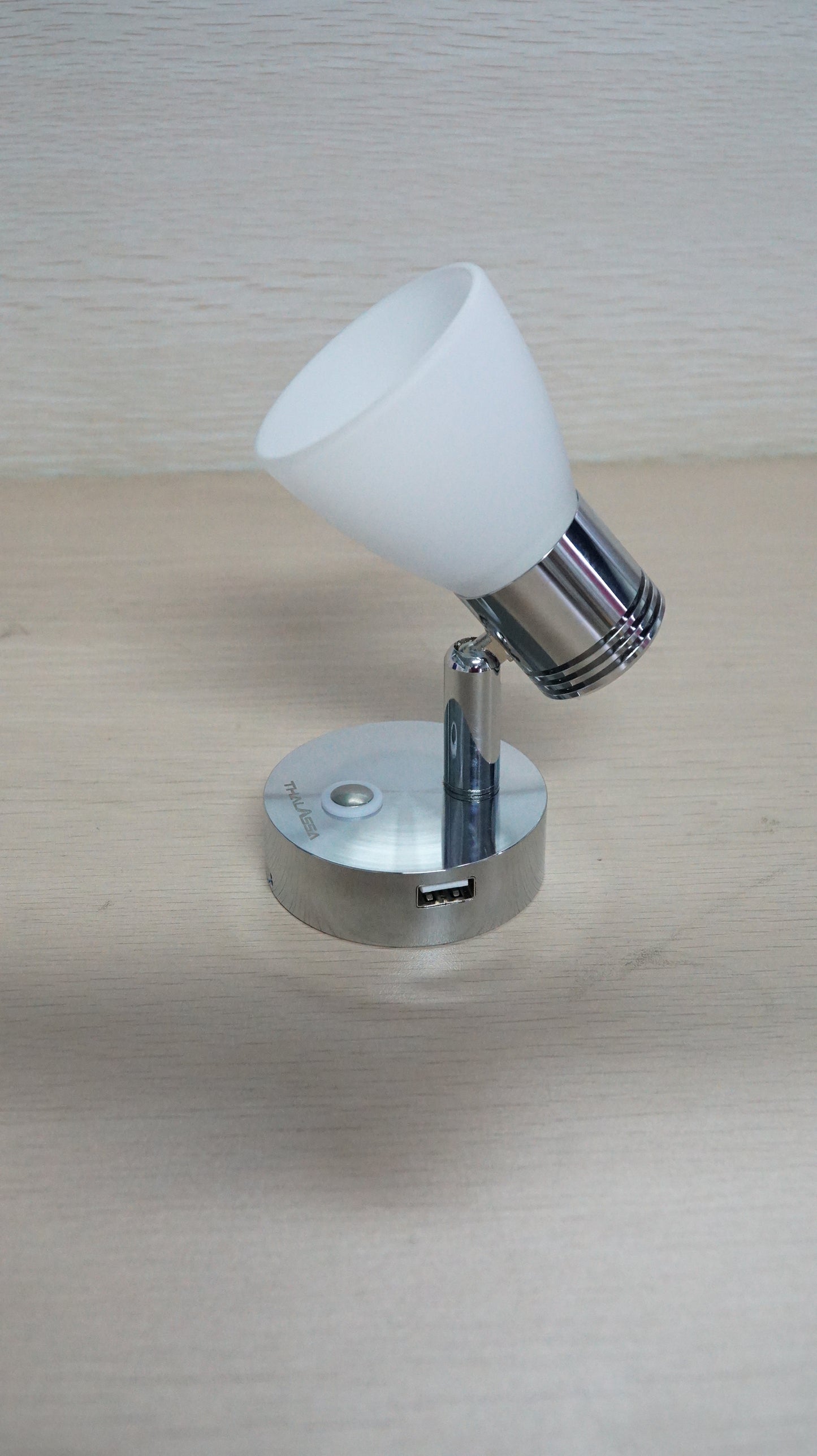 THALASSA Touch Dimmable LED Reading Light | 12V/24V Universal | USB Charging Port | 360° Rotatable Head | For RV/Yacht/Marine Interior