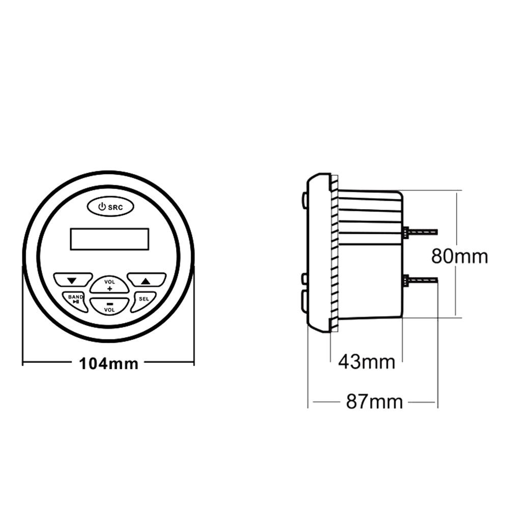 GenuineMarine-THALASSA IP65 Bluetooth Stereo, MP3/USB AM/FM Radio, Waterproof Digital Media Stereo Receiver with MP3 Player on Boats Yacht RVs - THALASSA