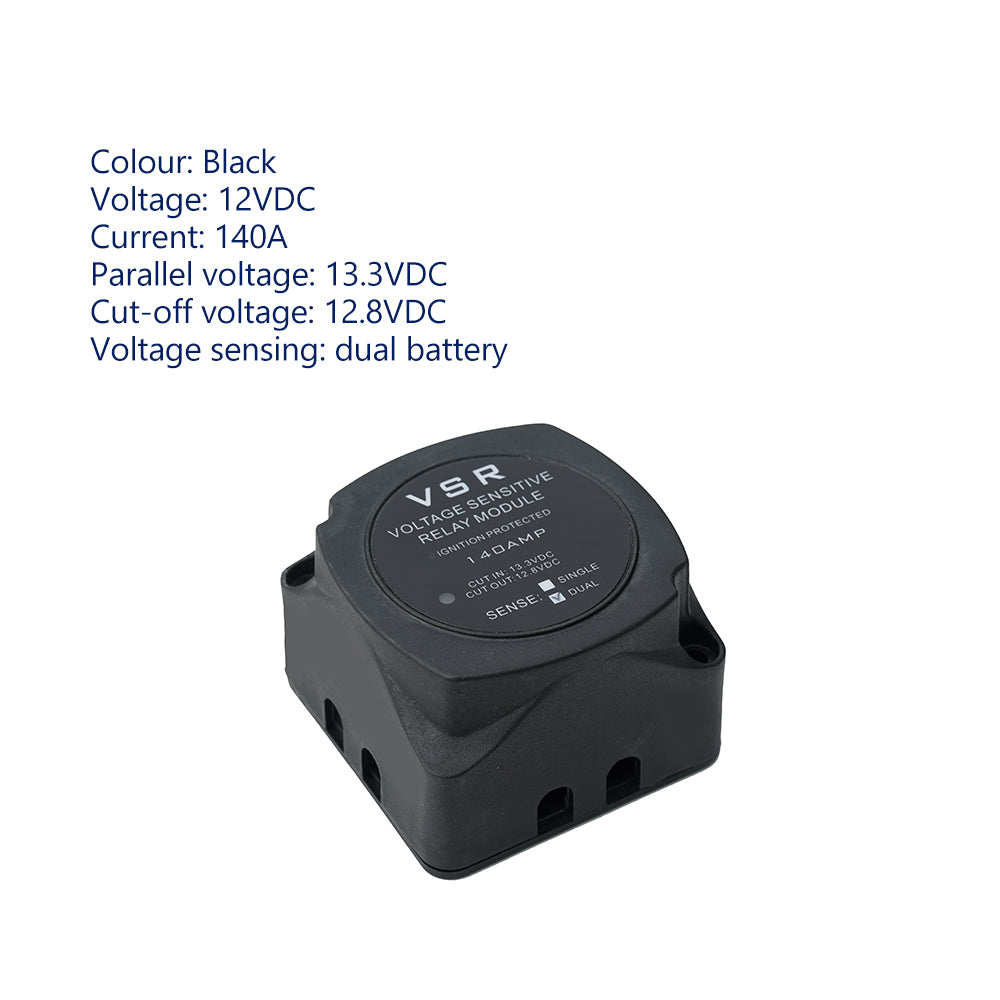 THALASSA Voltage Sensitive Relay (VSR) 12V 140 Amp Dual Battery Isolator VSR IP67 Waterproof - THALASSA