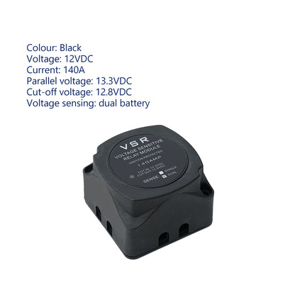 THALASSA Voltage Sensitive Relay (VSR) 12V 140 Amp Dual Battery Isolator VSR IP67 Waterproof - THALASSA