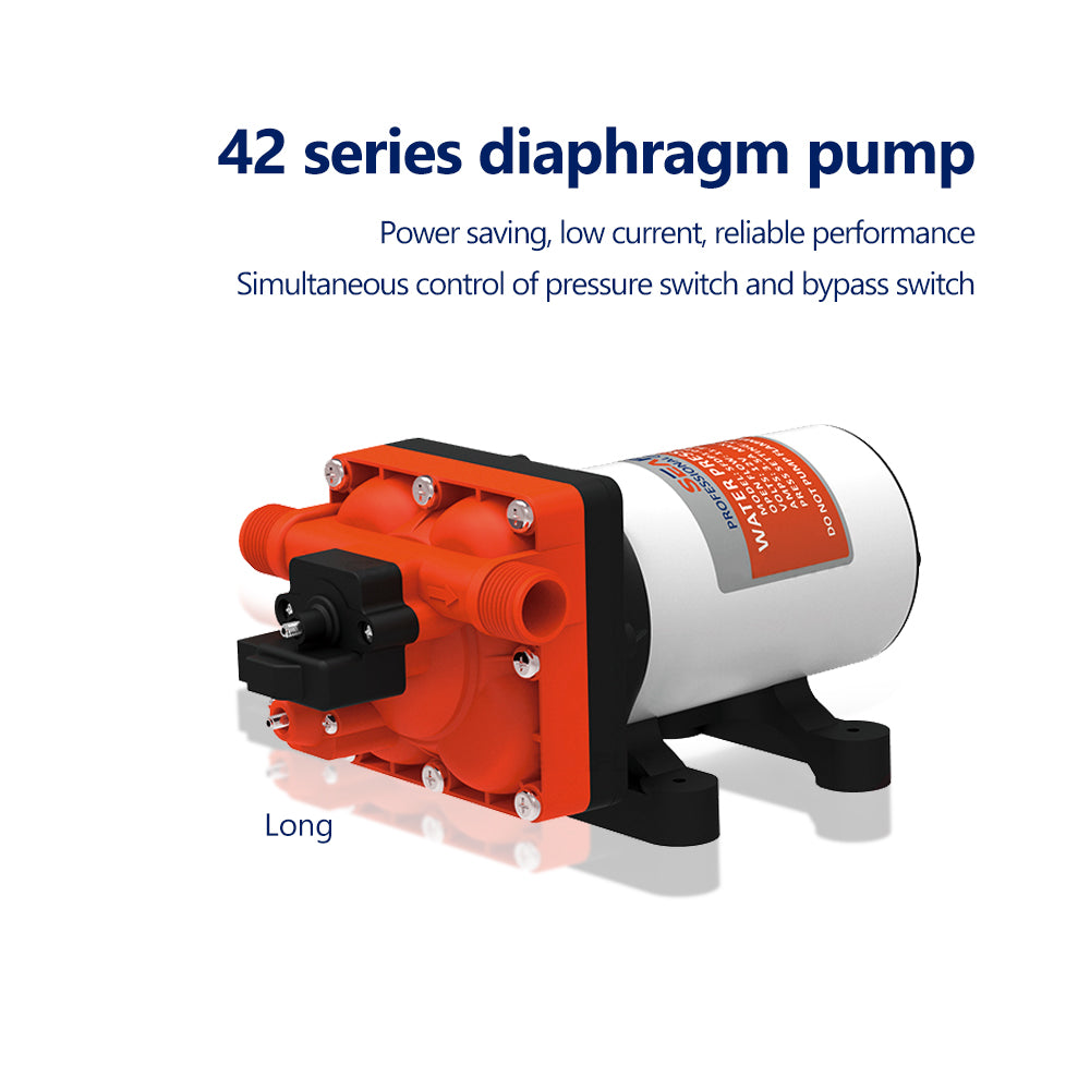 GenuineMarine-THALASSA Seaflo42 Series Diaphragm Pump 12V24V DC Booster Self-Priming Automatic Ship Water Pump for RV Yacht Boat - THALASSA