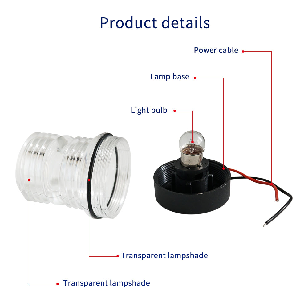 GenuineMarine-THALASSA 12-24V Marine All-Round Signal Light, Stern side  Lamp for Yacht Boat