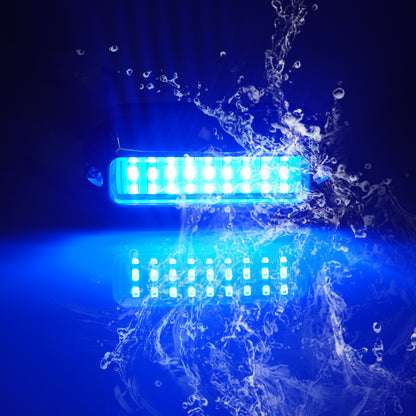 GenuineMarine-THALASSA Blue/Green/White IP68 Waterproof 3.7inch Underwater Lights, Mini 27LEDs Led Lights for Yacht Pontoon Sailboat Kayak Accent Bass Boat Vessel Fishing - THALASSA