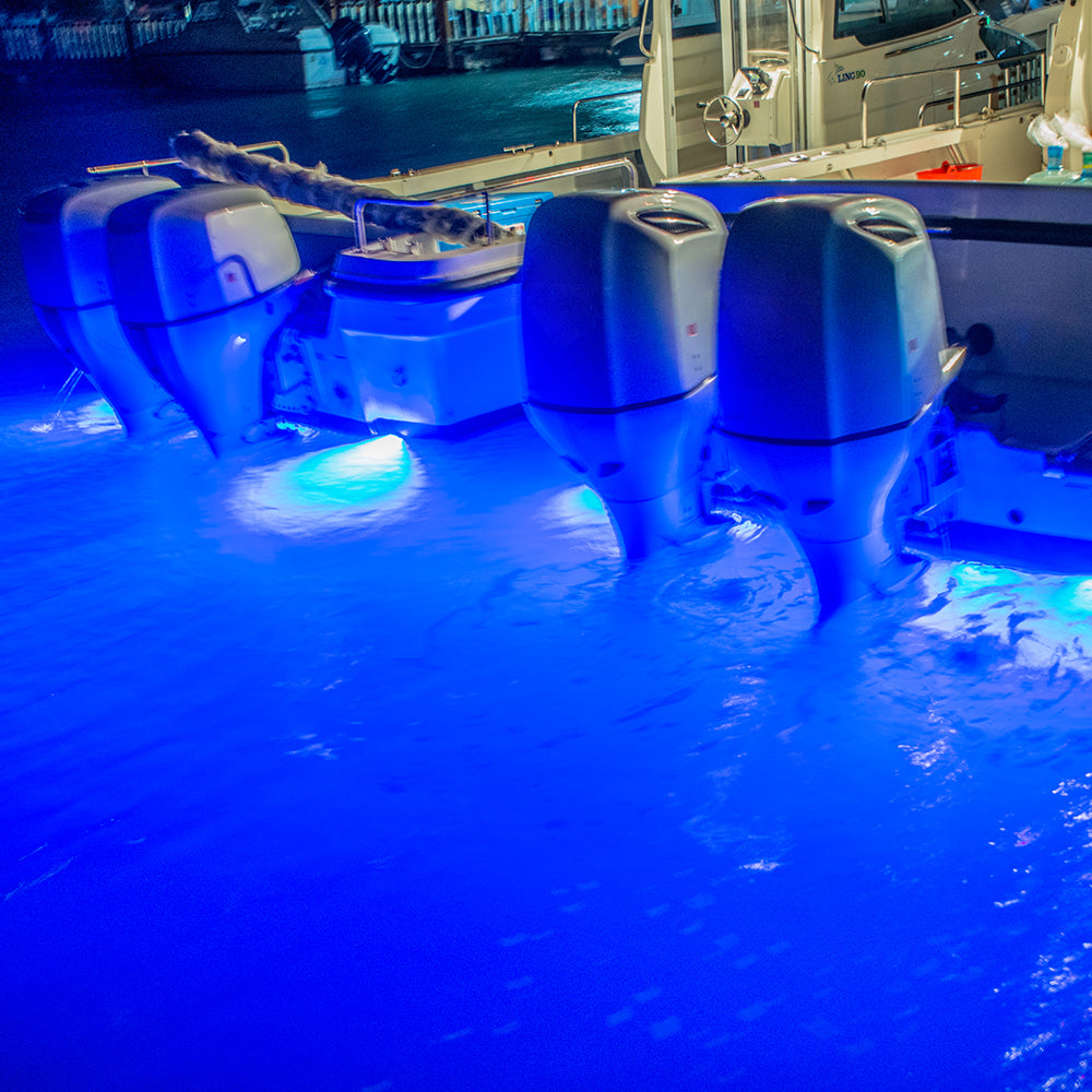 GenuineMarine-THALASSA Blue/Green/White IP68 Waterproof 3.7inch Underwater Lights, Mini 27LEDs Led Lights for Yacht Pontoon Sailboat Kayak Accent Bass Boat Vessel Fishing - THALASSA