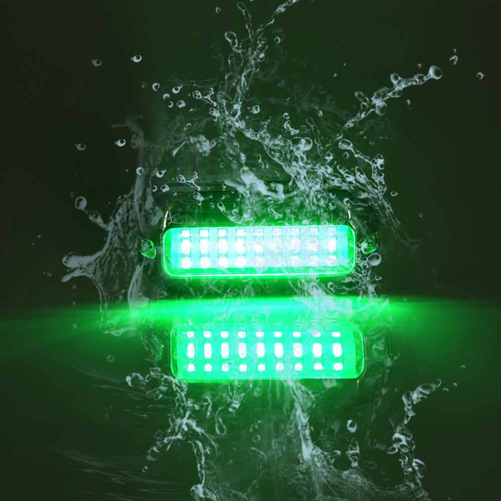 GenuineMarine-THALASSA Blue/Green/White IP68 Waterproof 3.7inch Underwater Lights, Mini 27LEDs Led Lights for Yacht Pontoon Sailboat Kayak Accent Bass Boat Vessel Fishing - THALASSA