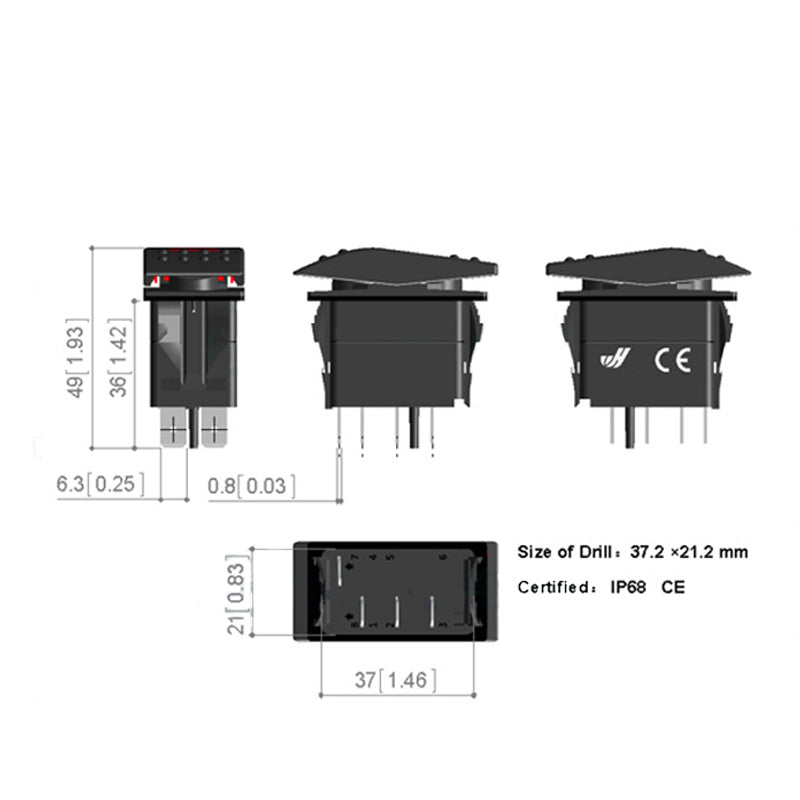 GenuineMarine-THALASSA 12V24V DC RV Pedal Lift Switch Single Control Switch Up and Down Motor Control Power Supply - THALASSA