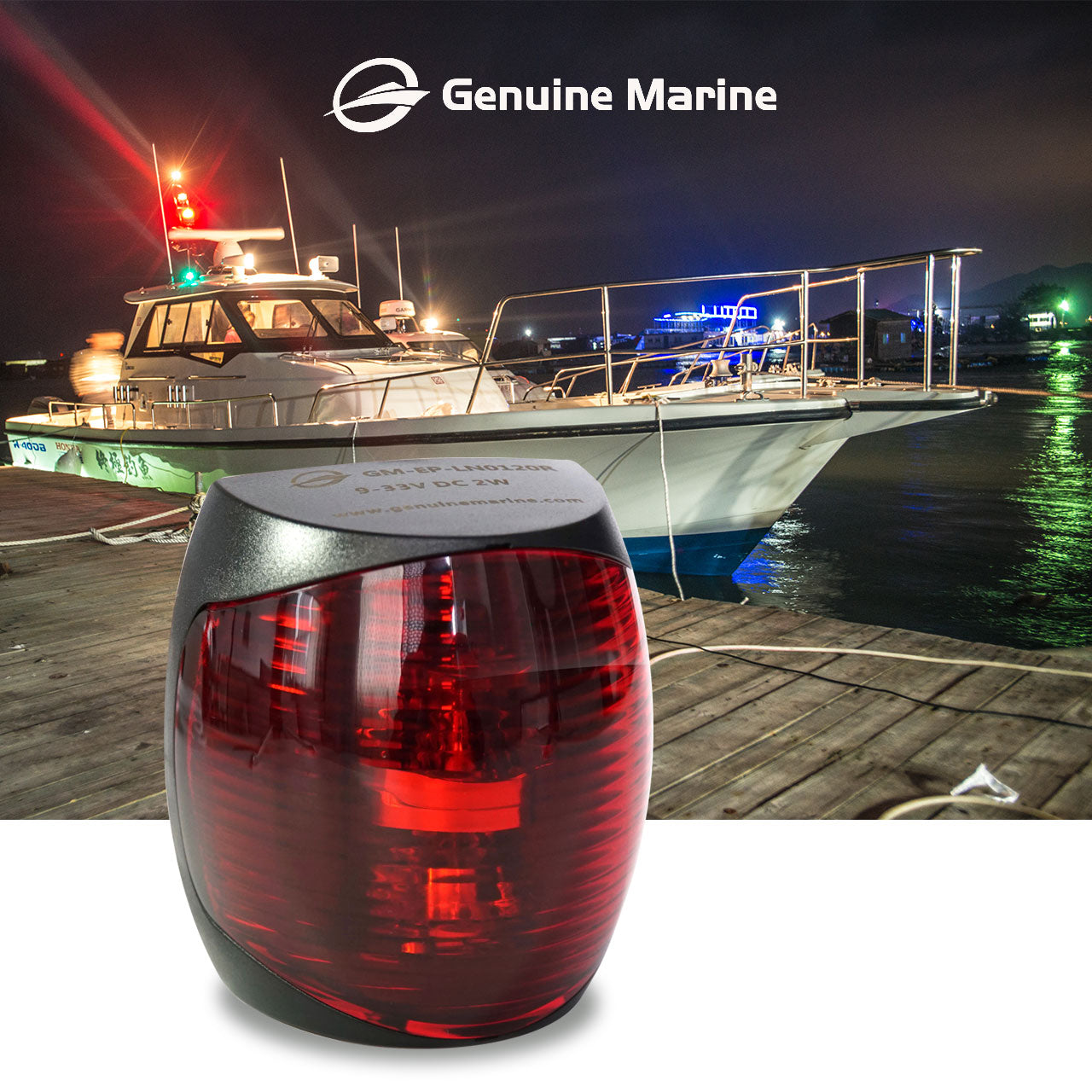 GenuineMarine 12V Marine Red/Green LED Plastic Navigation Lights IP67 Signal Lampfor Yacht Boat - THALASSA