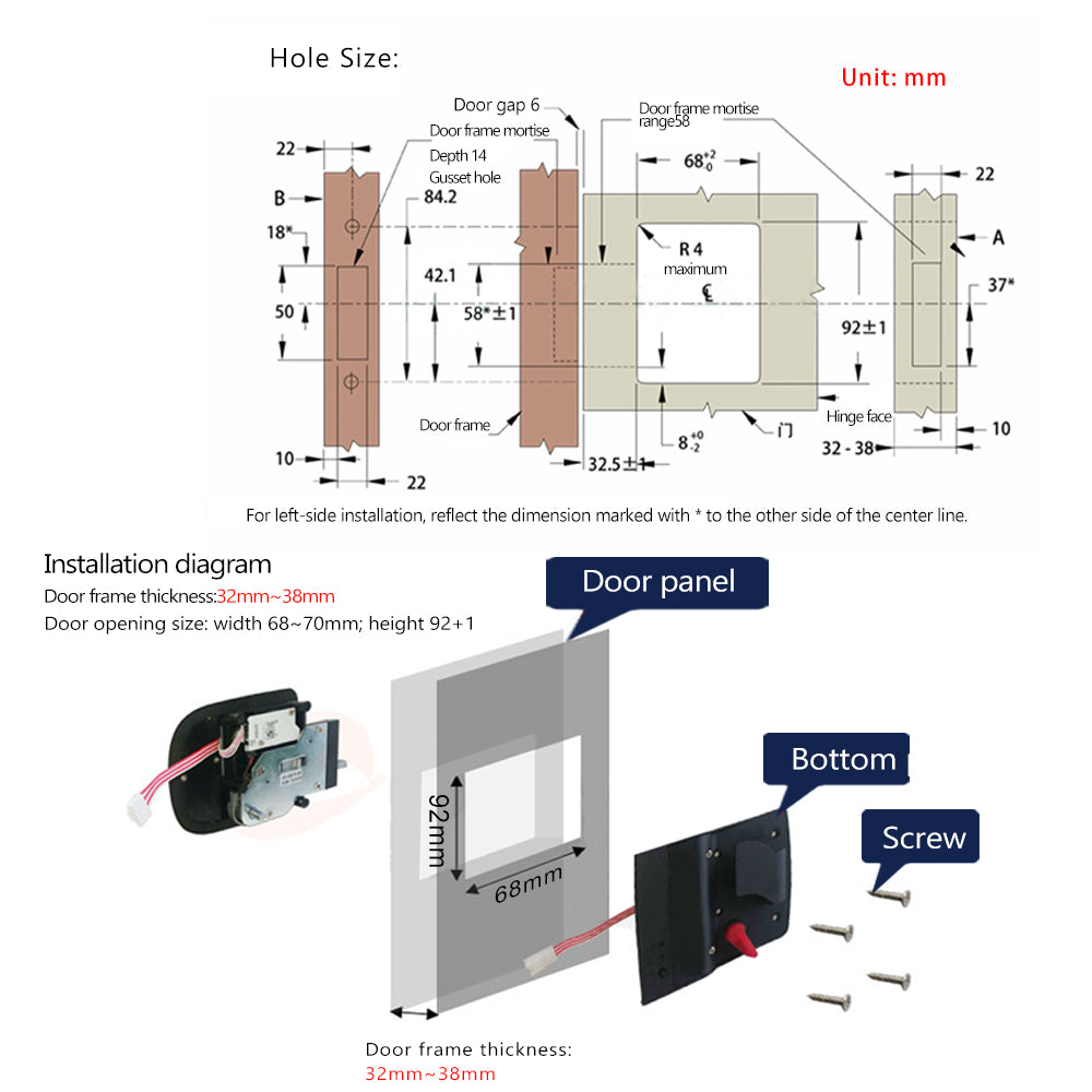 THALASSA RV Remote Control Lock Camper Caravan Trailer Entrance Door Latch Lock Knob Lock Tong Password Lock - THALASSA