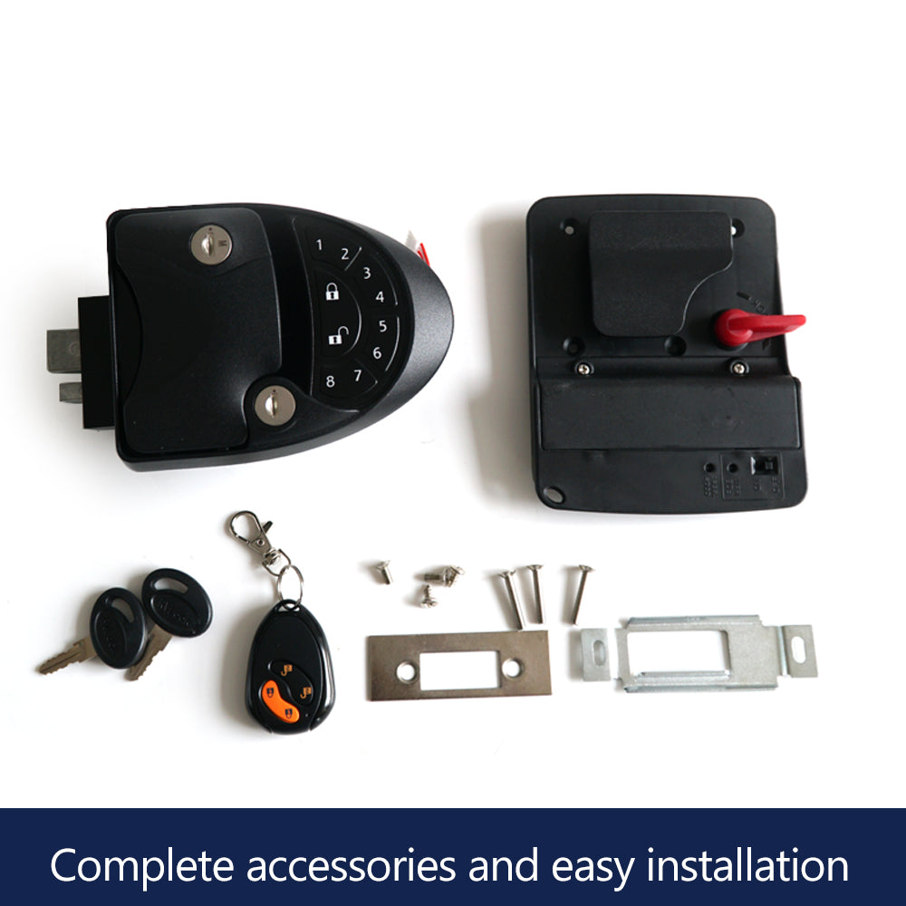 THALASSA RV Remote Control Lock Camper Caravan Trailer Entrance Door Latch Lock Knob Lock Tong Password Lock - THALASSA