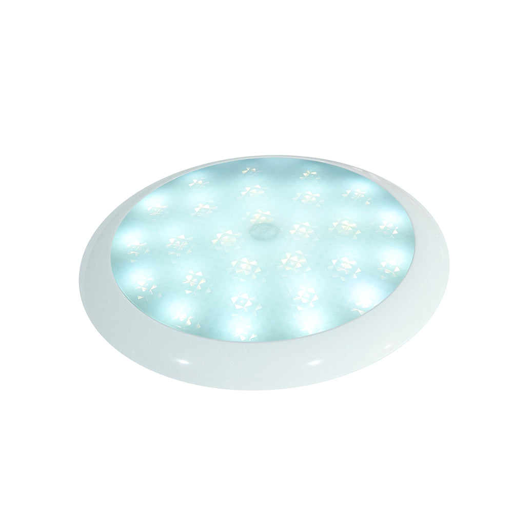 THALASSA 12-24V 18 Inch Ceiling Light (Milk White Shell), 1－4W Surface Mount LED Light Fixture for Bedroom Kitchen,0.2 Inch Thickness Round - THALASSA