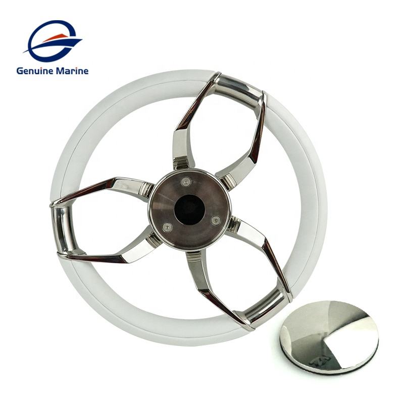 Genuine Marine Boat Stainless Steel Steering Wheel Marine Inboard Hardware Steering Wheels