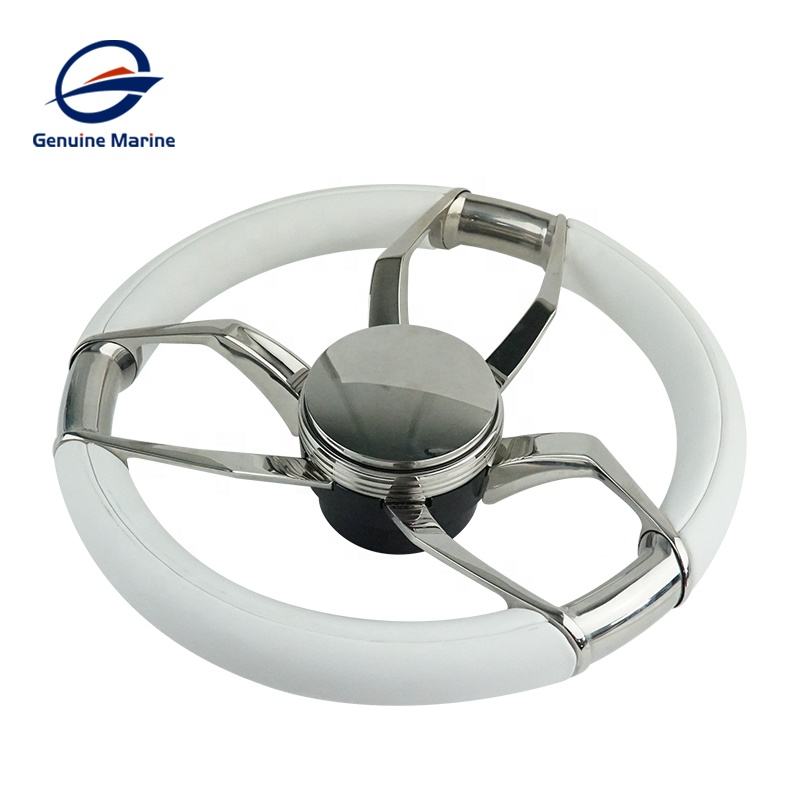 Genuine Marine Boat Stainless Steel Steering Wheel Marine Inboard Hardware Steering Wheels