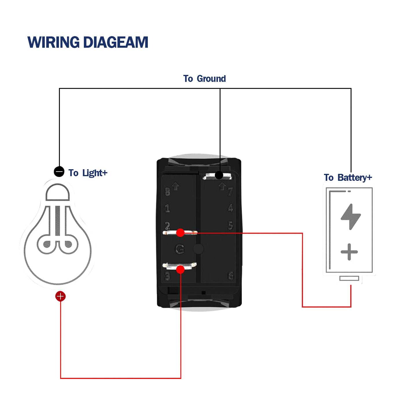 12V/24V 20/10 Amp 3 Pin On Off Blue Rocker Switch 