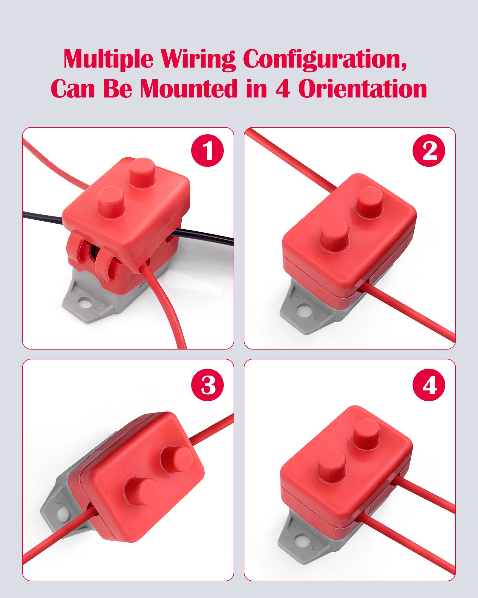  4 Pieces 20A Automatic Reset Circuit Breaker with Cover Stud Bolt, E518 Stud Type Circuit Breakers, DC 12V - 24V