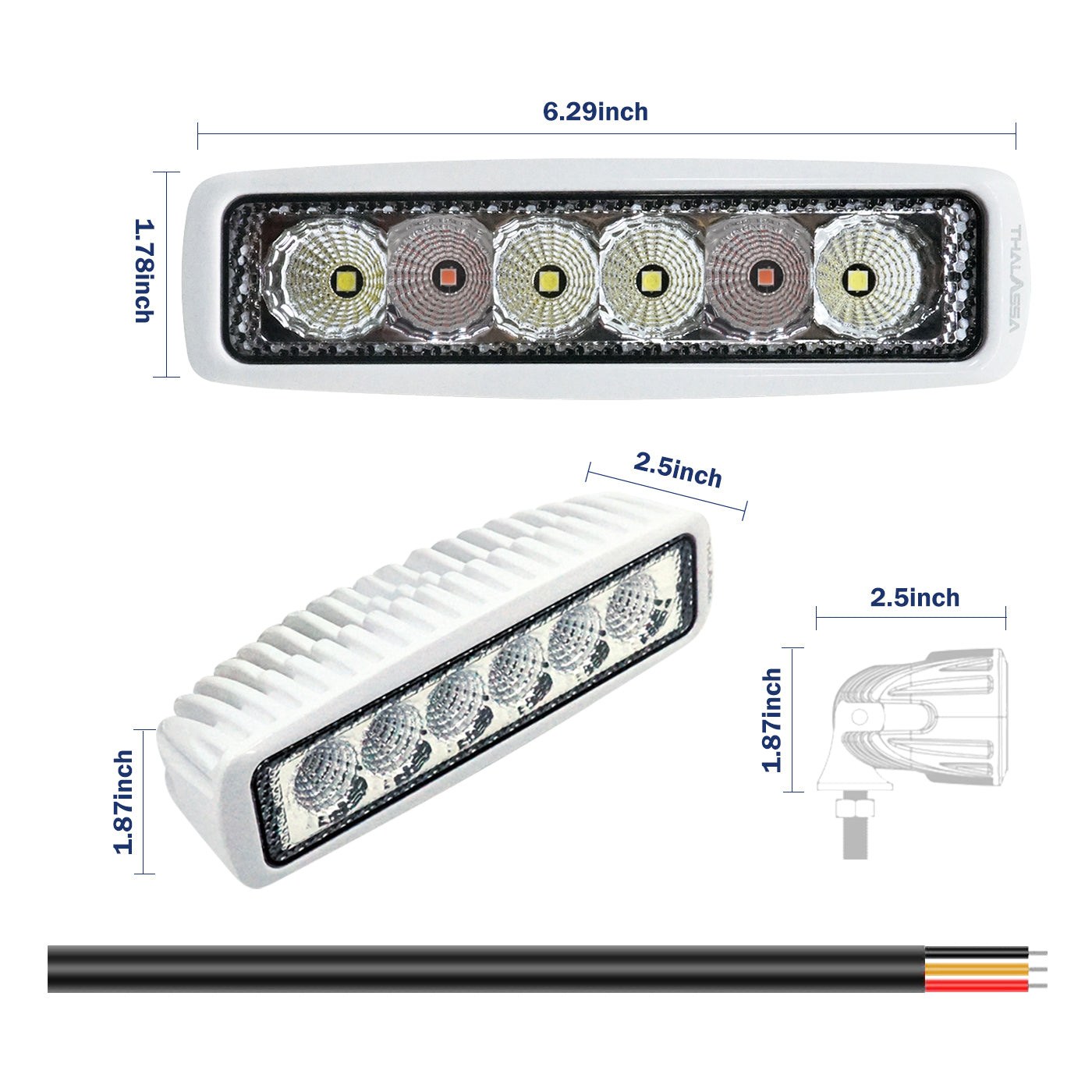 THALASSA 12/24V Dual Color Marine LED Spreader Flood Deck Light for Bo – Thalassa Marine