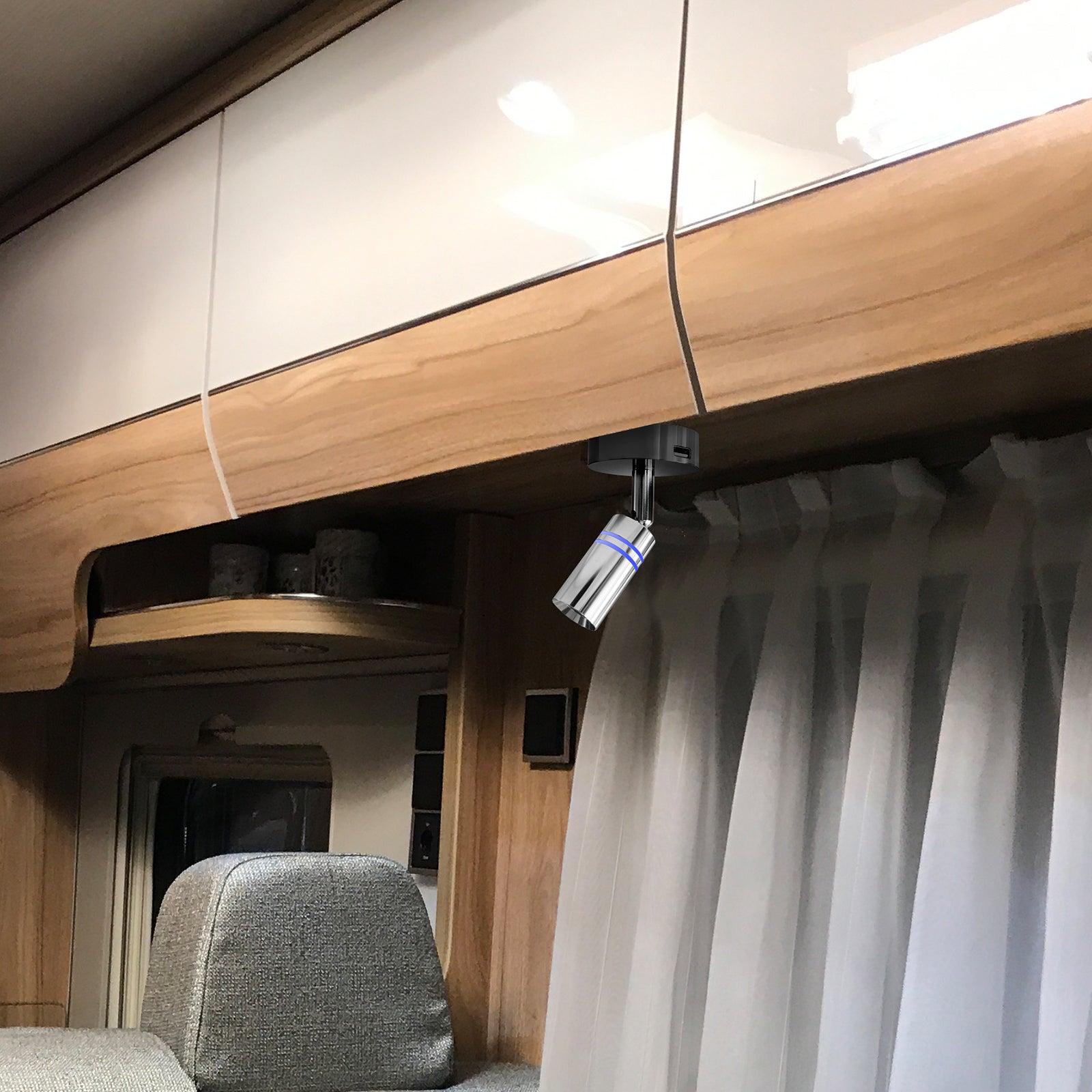 THALASSA 2pk Touch Adjustable Switch 90° LED Reading Light with USB for Yacht Ship Villa Hotel - THALASSA