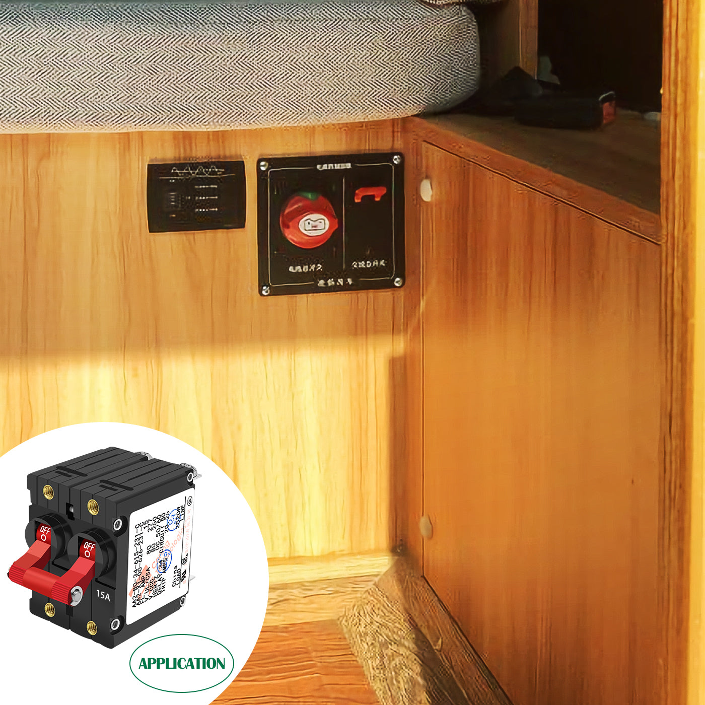 GenuineMarine 10A Electric Magnetic Circuit Breaker Double Pole for Yacht Boat RV - THALASSA