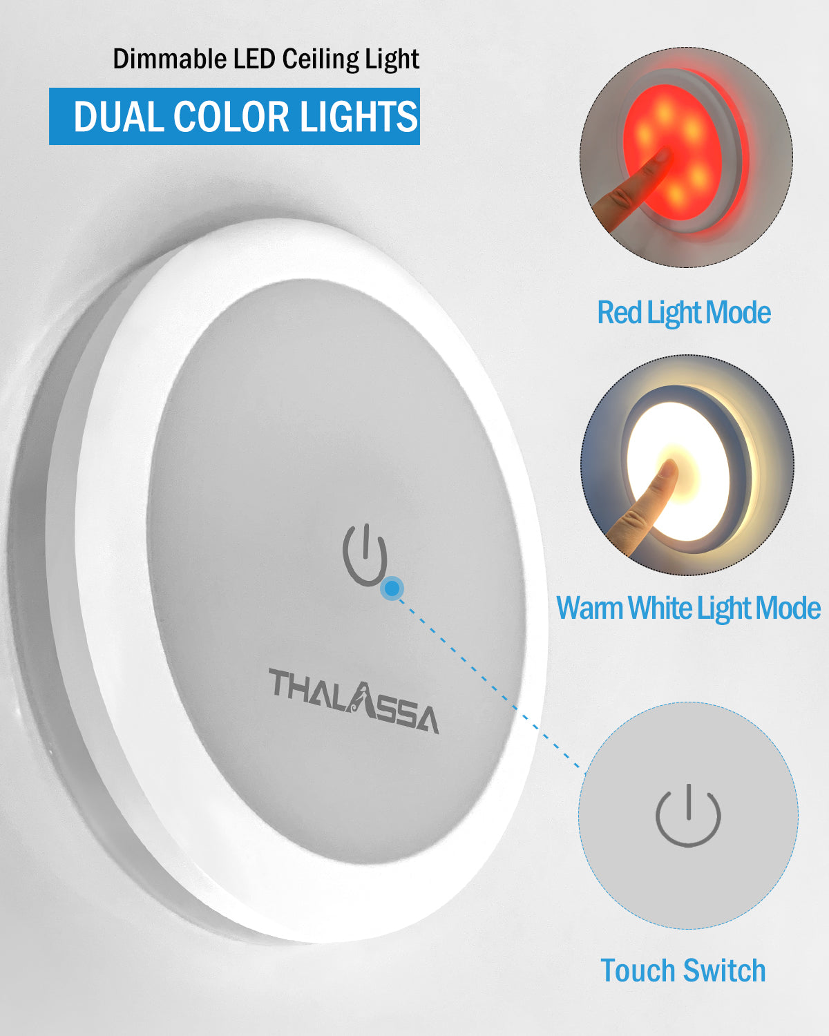 THALASSA 3W 12V Dual Color Touch Ceiling Light, 12 Volt led Lights for – Thalassa Marine