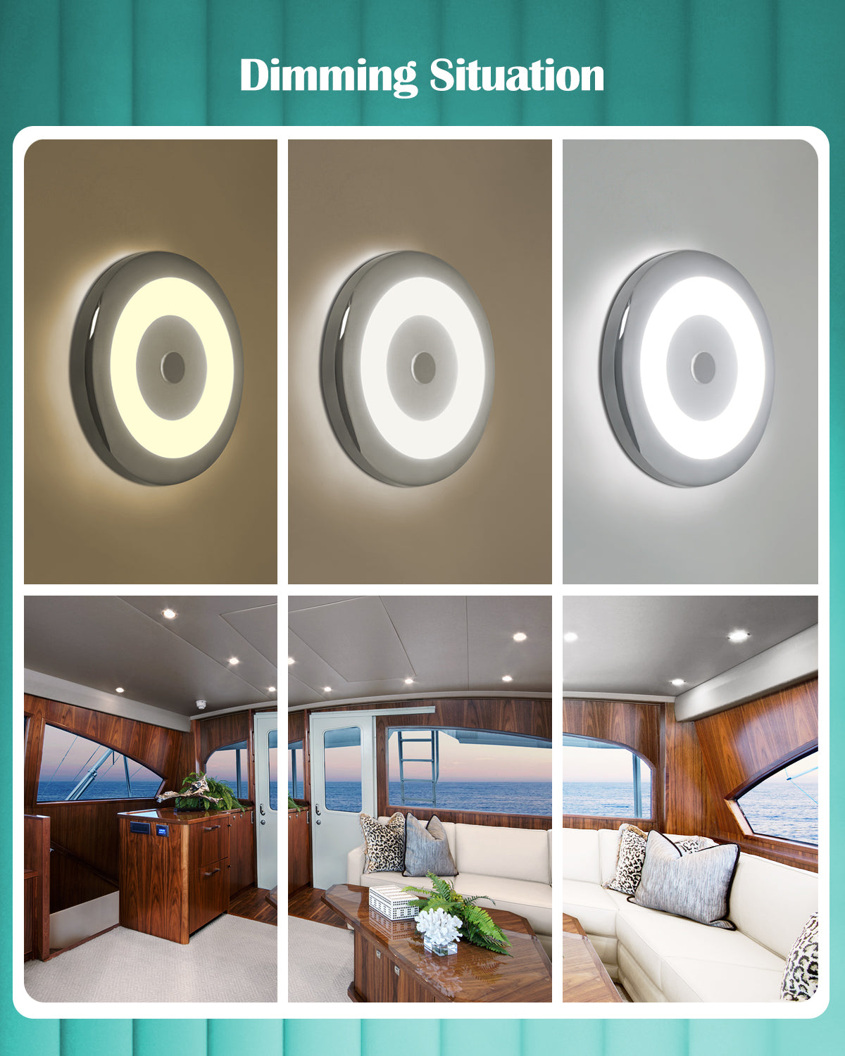 2/4/6pk RV Boat 10-30V Touch Ceiling LED Light Soft White Full Aluminum Tap Light Yacht Marine RV - THALASSA