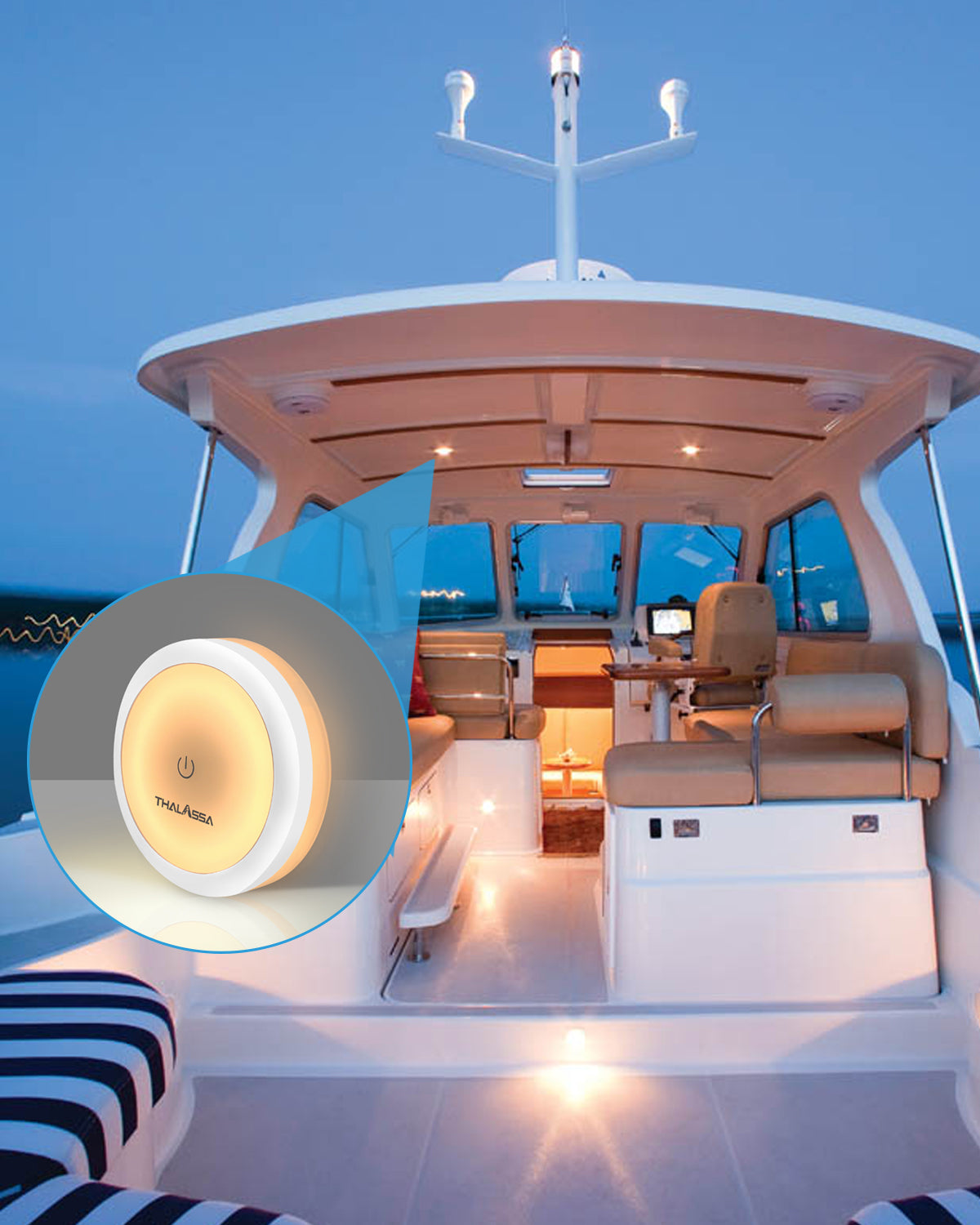 Dual Color 12v Led Boat Ceiling Light with Dimmable Touch Switch Surfa – Thalassa Marine