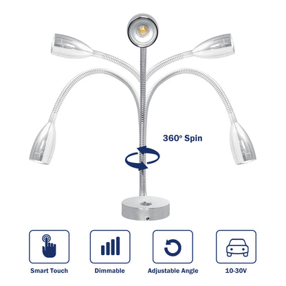 THALASSA 12/24V Touch Adjustable Switch 360° LED Reading Light with/without USB Port for Yacht Ship Villa Hotel - THALASSA