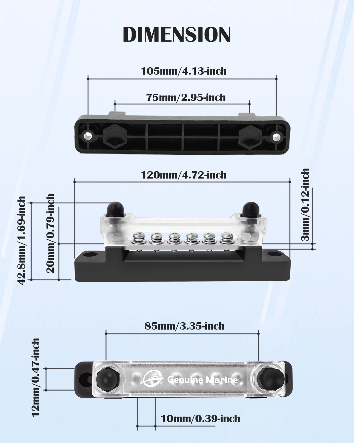 LENKRAD Power Distribution Block Bus Bar Pair with Cover, 150A Bus Bar – Thalassa Marine