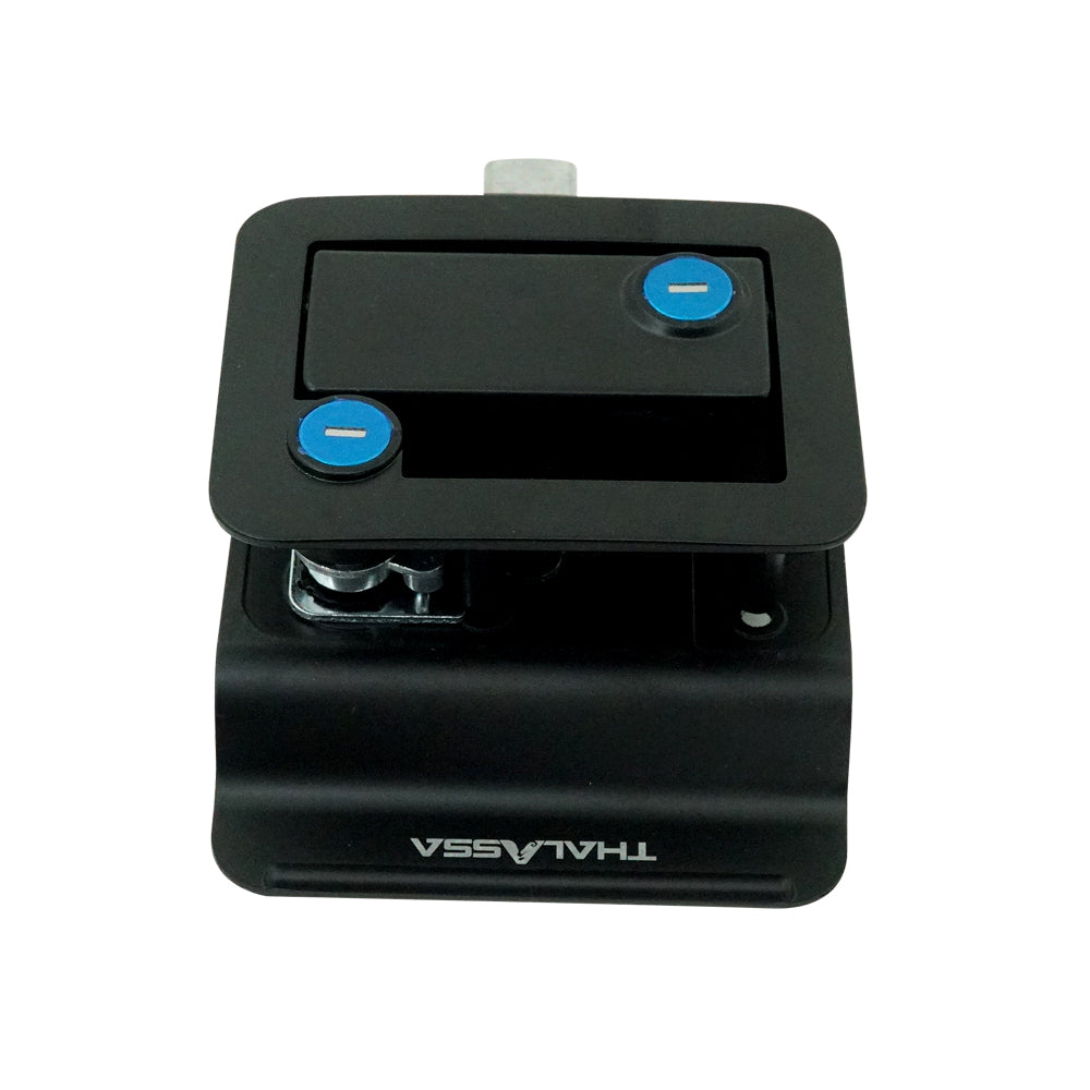 RV Motorhome Black Entry Door Lock with Keys Travel Camper Trailer Locking Entrance Handle Latch Paddle Without Deadbolt - GenuineMarine