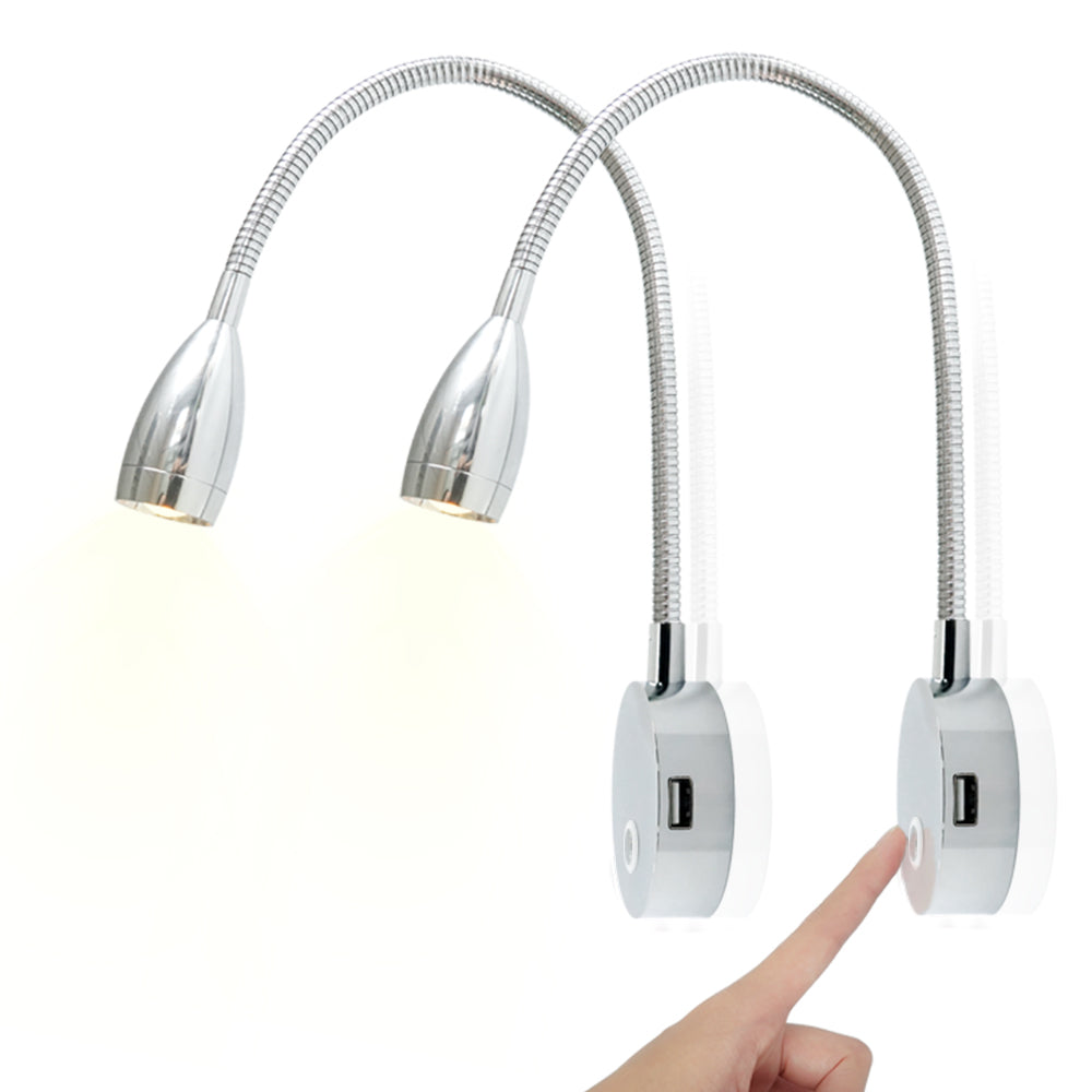 THALASSA 12/24V Touch Adjustable Switch 360° LED Reading Light with/without USB Port for Yacht Ship Villa Hotel - THALASSA