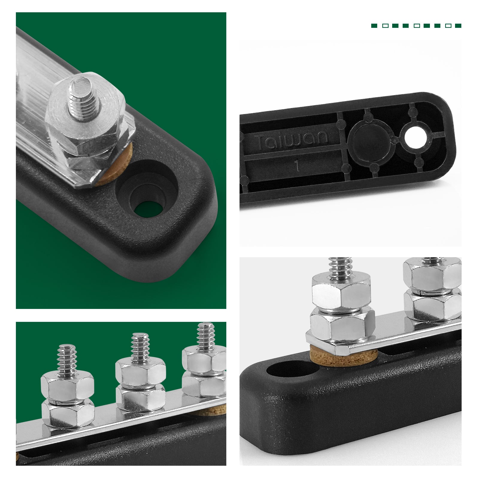 GenuineMarine  4 Position 250A DC/AC Copper Bus Bar Terminal Block for Yacht Boat Ship - THALASSA