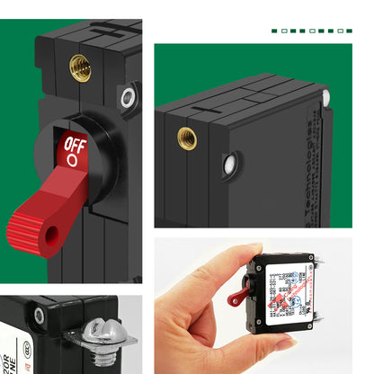 GenuineMarine 5/10/15/20/25/30/35/40/50A Toggle Electric Magnetic Circuit Breaker ON/Off One Pole Red Handle - THALASSA