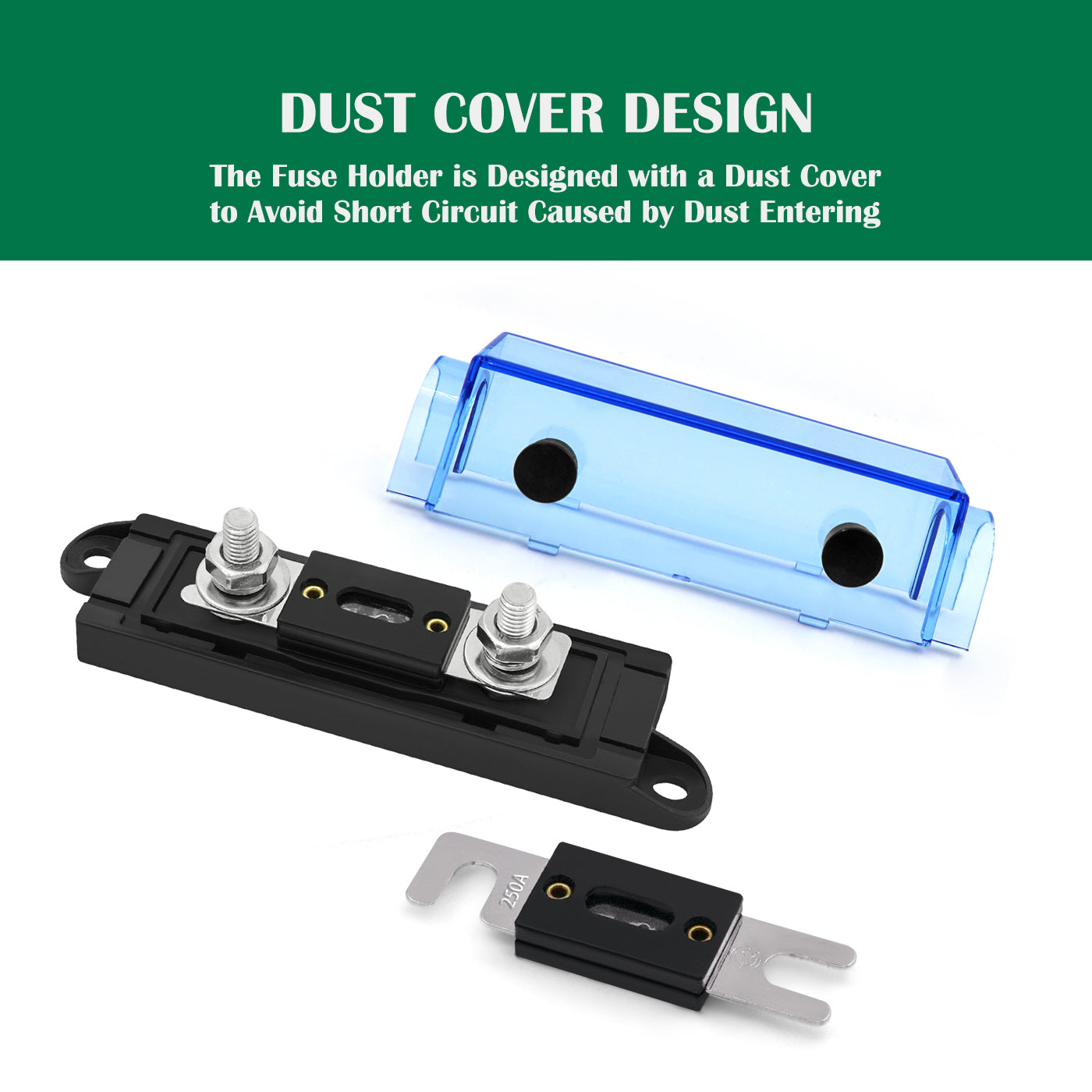 ANL Fuse Block Holder + Forkbolt ANL Fuse for Ship Boat Automotive Truck(2PCS 200A Fuse) - THALASSA