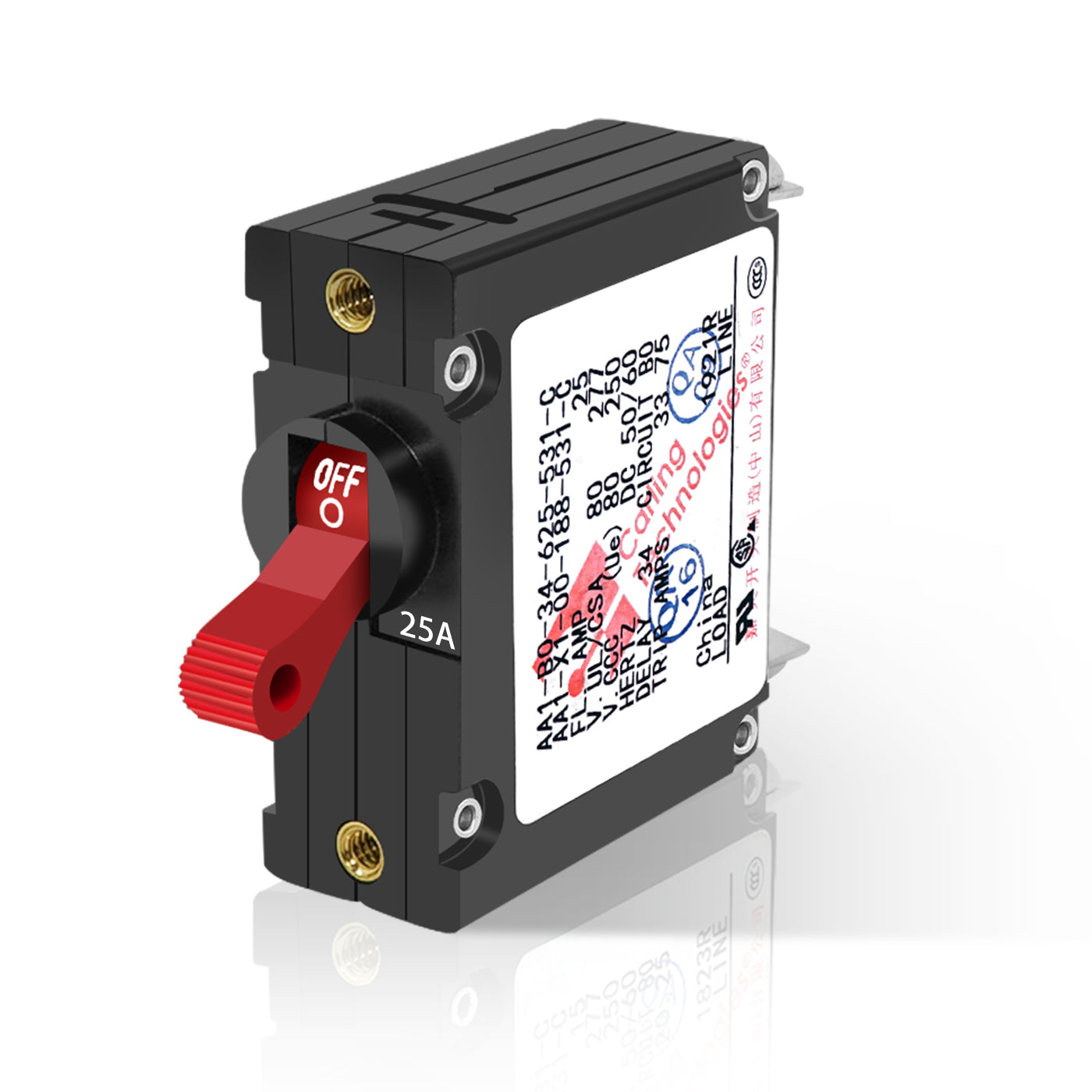 GenuineMarine 5/10/15/20/25/30/35/40/50A Toggle Electric Magnetic Circuit Breaker ON/Off One Pole Red Handle - THALASSA