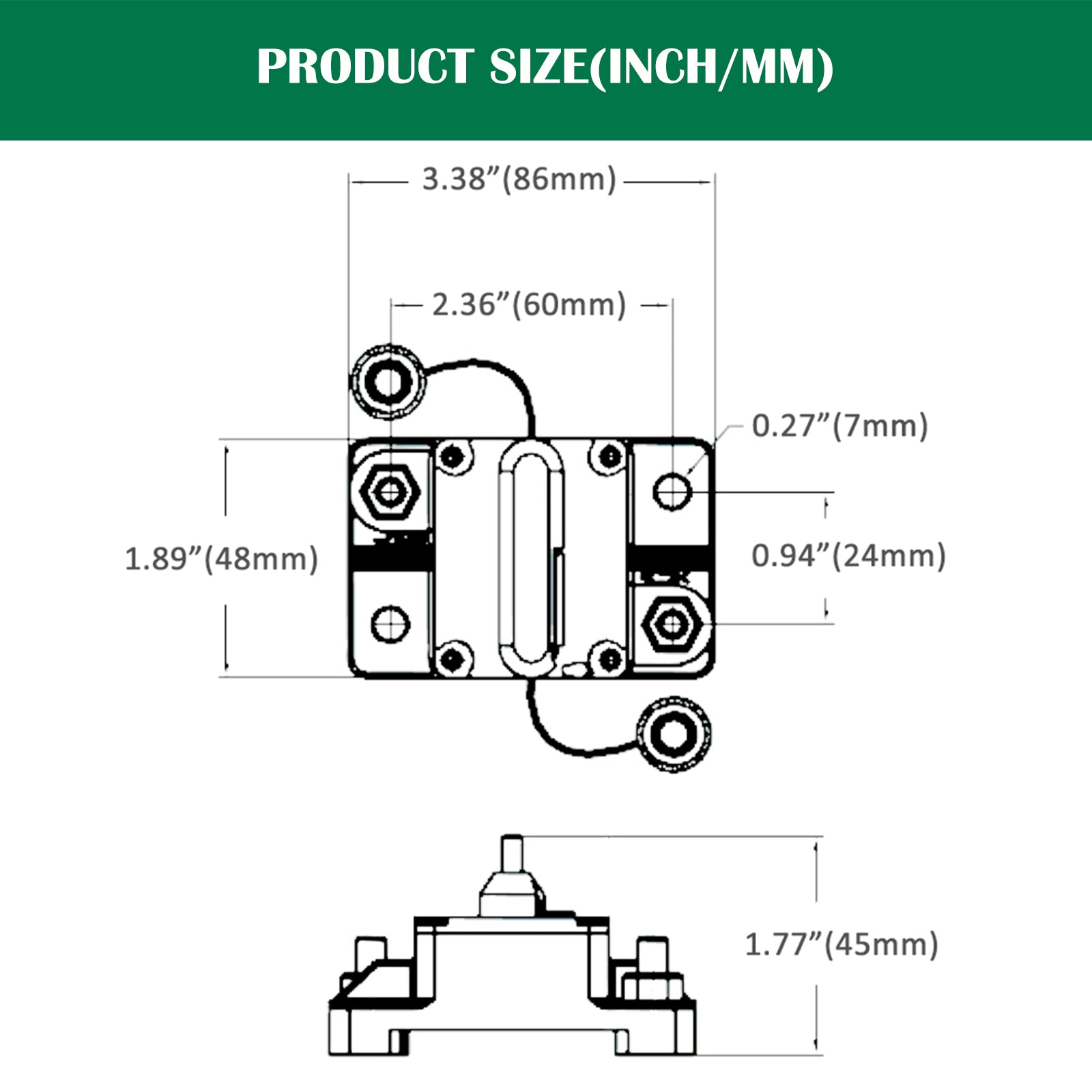 LENKRAD 250 Amp Circuit Breaker with Manual Reset Switch Button for Marine RV Yacht, 12V - 48V DC, Waterproof(Surface Mount) - THALASSA