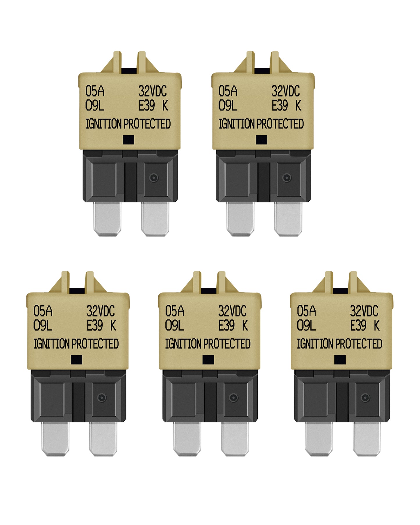 LENKRAD 5 Amp Resettable Fuse Low Profile ATC/ATO 5A Circuit Breaker Fuse 12V-32V DC, 5 Packs - THALASSA