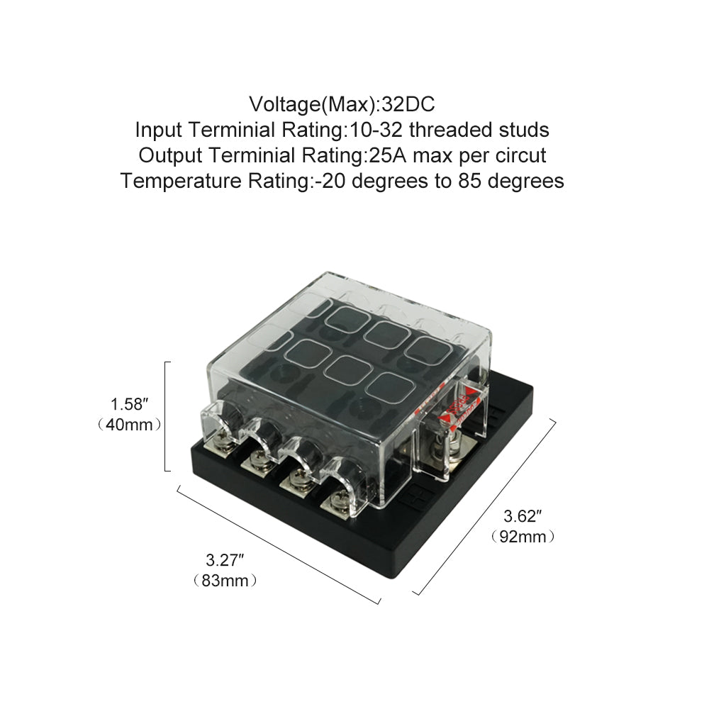 8 Way Blade ATO/ATC/ATS Fuse Junction Box - GenuineMarine