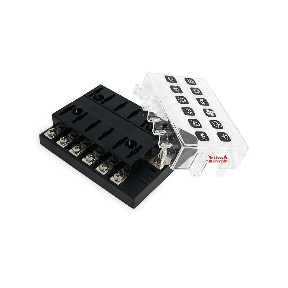 12 Way Blade ATO/ATC/ATS Fuse Block for RV SUV Car Truck Boat - GenuineMarine