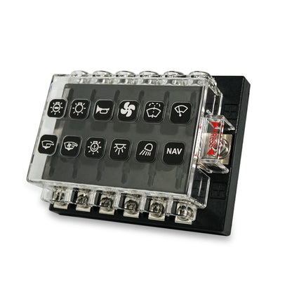 12 Way Blade ATO/ATC/ATS Fuse Block for RV SUV Car Truck Boat - GenuineMarine